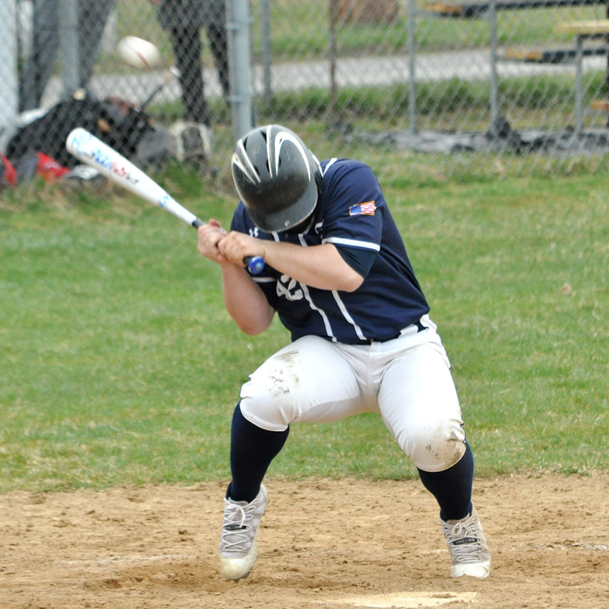 Cole LaBenne hit on helmet